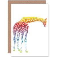 Artery8 Multi Coloured Giraffe Greetings Card