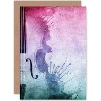 Artery8 Music Violin Grunge Splat Greetings Card