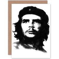 Artery8 Portrait Revolution Che Guevara Greetings Card in White