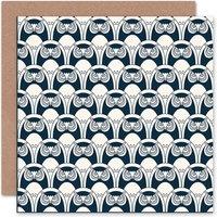 Artery8 Abstract Pattern Owl Art Blank Just to Say Card
