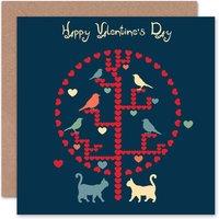 Artery8 Birds Hearts Anniversary Valentines Card