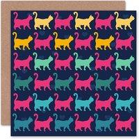 Artery8 Cats Coloured Pattern Strut Art Blank Just to Say Card