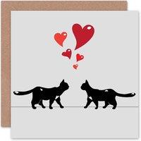 Artery8 Two Cats Love Partner Anniversary Valentines Card