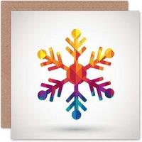 Artery8 Snowflake Multi Colour Christmas Card