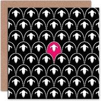 Artery8 Cute Pink Pattern Sheep Art Blank Just to Say Card