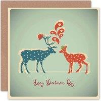 Artery8 Hearts Deer Anniversary Valentines Card