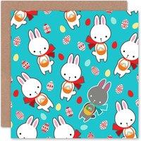 Artery8 Cartoon Bunnies Egg Pattern Easter Card