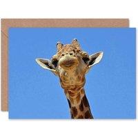 Artery8 African Head Portrait Sky Giraffe Birthday Card