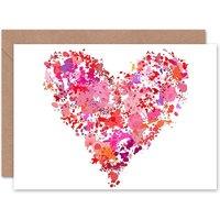 Artery8 Dt Paint Splatter Heart Shape Birthday Card