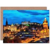 Artery8 Edinburgh City Castle Cityscape At Night Travel Card