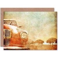 Artery8 Graph Faded Car Tropical Setting Birthday Card