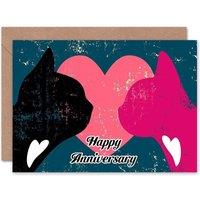 Wee Blue Coo Cats Love Hearts Partner Anniversary Valentines Card