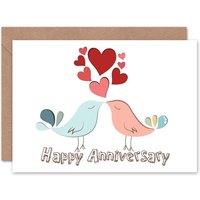 Artery8 Love Birds Couple Partner Anniversary Valentines Card