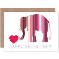 Artery8 Love Heart Romance Elephant Anniversary Valentines Card
