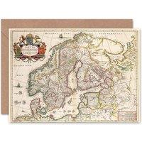 Artery8 Map Antique Scandinavia Norway Sweden Finland Art Card