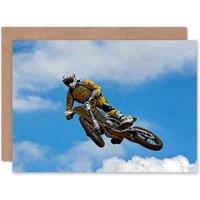 Artery8 Motocross Dirt Bike Jump Sport Photo Birthday Card