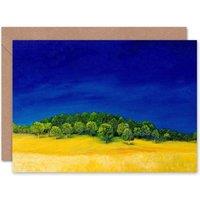 Artery8 Oil Forest Hill Green Yellow Bday Art Card