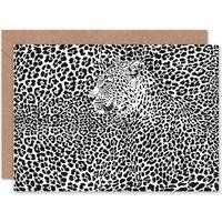 Artery8 Big Ink Spot Pattern Leopard Art Blank Just to Say Card