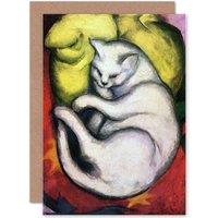 Artery8 Franz Marc Cat On Yellow Cushion Old Master Greetings Card