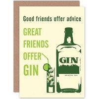 Artery8 Great Friends Offer Gin Greetings Card in Green