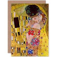 Artery8 Gustav Klimt The Kiss 1908 Old Master Painting Greeting Card