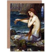 Artery8 John William Waterhouse Mermaid Old Master Painting Greetings Card