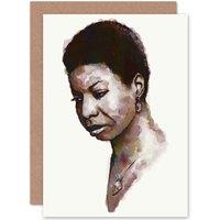 Artery8 Nina Simone Watercolour Portrait Art Card