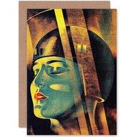 Artery8 Movie Character Maria Metropolis Lang Germany Greetings Card in Gold