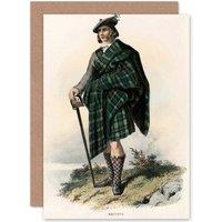 Artery8 Portrait Highland Clan Scotland Tartan Macleod Greetings Card