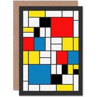 Artery8 Piet Mondrian Abstract Cubes Squares Old Master Greetings Card