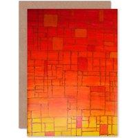 Artery8 Piet Mondrian Abstract Red Old Master Painting Greetings Card
