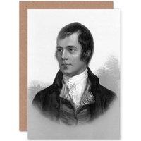 Artery8 Portrait Of Robert Burns Ayr Scotland Old Bw Photo Greetings Card in Grey