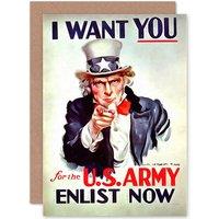 Artery8 Propaganda Sam USA Army Want You Uncle Birthday Card