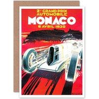 Artery8 Sport Motor Grand Prix Monaco France Birthday Greetings Card in Red