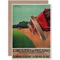 Artery8 Sport Motor Monza Milan Italy Racing Birthday Greetings Card