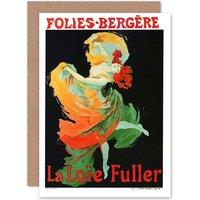 Artery8 Theatre Stage Cabaret Loie Fuller Folies Bergere Paris Greetings Card in Black