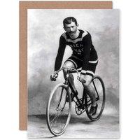 Artery8 Travel Cycling Cyclist Bicycle Retro Ad Birthday Greetings Card in Grey
