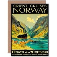 Artery8 Travel Orient Cruises Norway Fjord Ship London Uk Greetings Card
