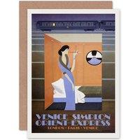 Artery8 Travel Rail Train Orient Express Venice London Paris Greetings Card