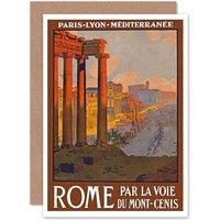 Artery8 Travel Ruin Forum Rome Italy Birthday Greetings Card in Brown