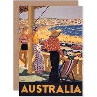 Artery8 Travel Tourism Australia Beach Sea Surf Oz Goodbye Card