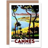 Artery8 Travel Cannes Cote D'Azur Beach Film Festival Francead Greetings Card