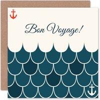 Wee Blue Coo Bon Voyage Seafarer Anchor Sea Waves Goodbye Card