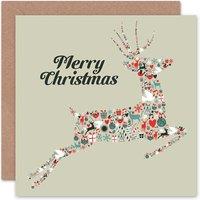 Artery8 Merry Decorations Deer Christmas Card