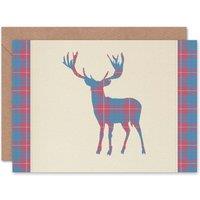 Artery8 Scottish Highland Stag Tartan Scottish Scotland Card