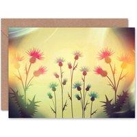 Artery8 Scottish Thistle Theme Shadow Light Effect Scotland Card