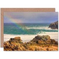 Artery8 Photo Beach Rainbow Ocean Sea Coast Scotland Scottish Card