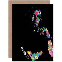 Artery8 Scottish Comedian Musician Billy Big Yin Connolly Greetings Card in Black