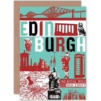 Wee Blue Coo Scrapbook Style Edinburgh Scotland Theme Scottish Card