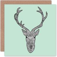 Artery8 Scottish Highland Stag Antlers Deer Scottish Scotland Card